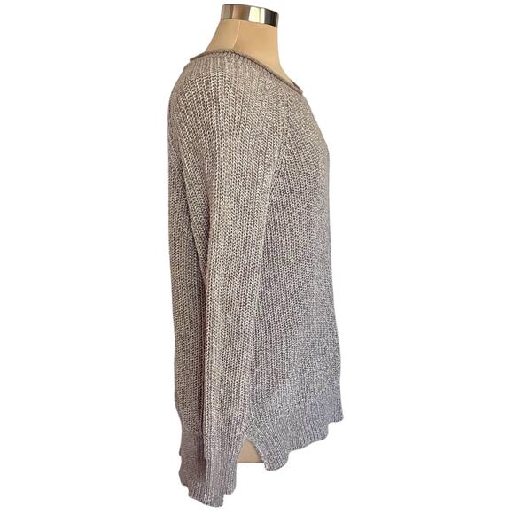 Ellen Tracy Light Brown Cable Knit Sweater Round Neck Sz MED Fall Winter Casual - Picture 6 of 9